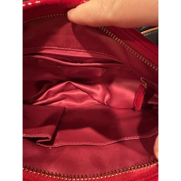 Coach Poppy Red Liquid Gloss Patent Leather Quilted Handbag - Picture 5 of 7